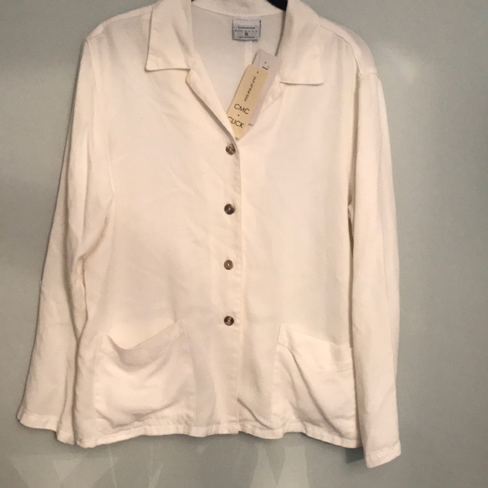CREAM BLOUSE JACKET MEDIUM by CLICK